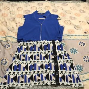 Rachel Roy zip up sheer top XL